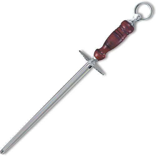 Victorinox Honing Steel 12-Inch Round Regular Cut, Dark Wood Handle