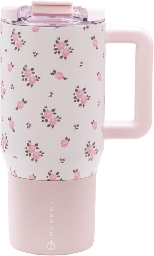 HydroJug Coffee Traveler 20 oz - Insulated Ceramic-Lined Travel Mug | Leak-Resistant & Dishwasher Safe, Wildrose