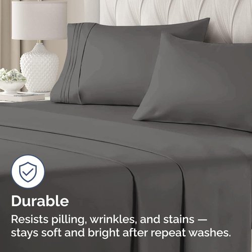 King Standard Pillow Cases by King - Soft Hotel Quality Covers | Comfy Bedding for All Ages - Machine Washable - Charcoal, Set of 4