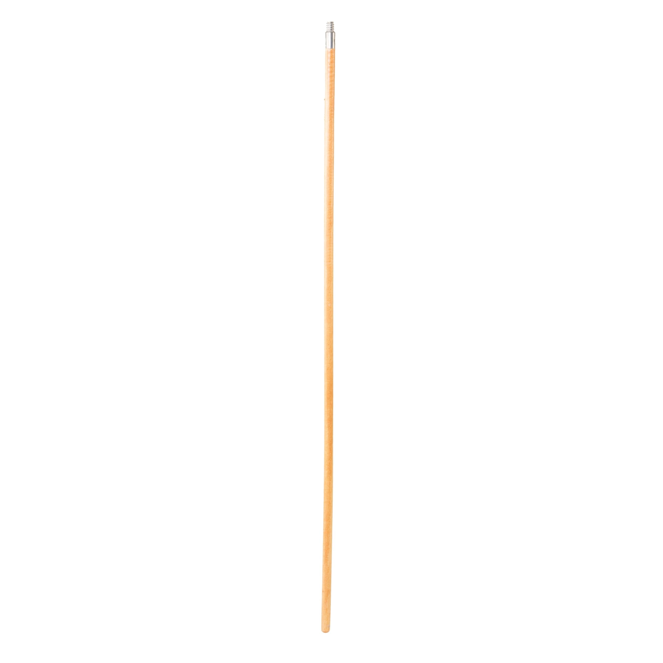 Rubbermaid Commercial Products Lacquered-Wood Broom Handle With Threaded Metal Tip, 60", Natural for Floor Cleaning/Sweeping in Home/Office
