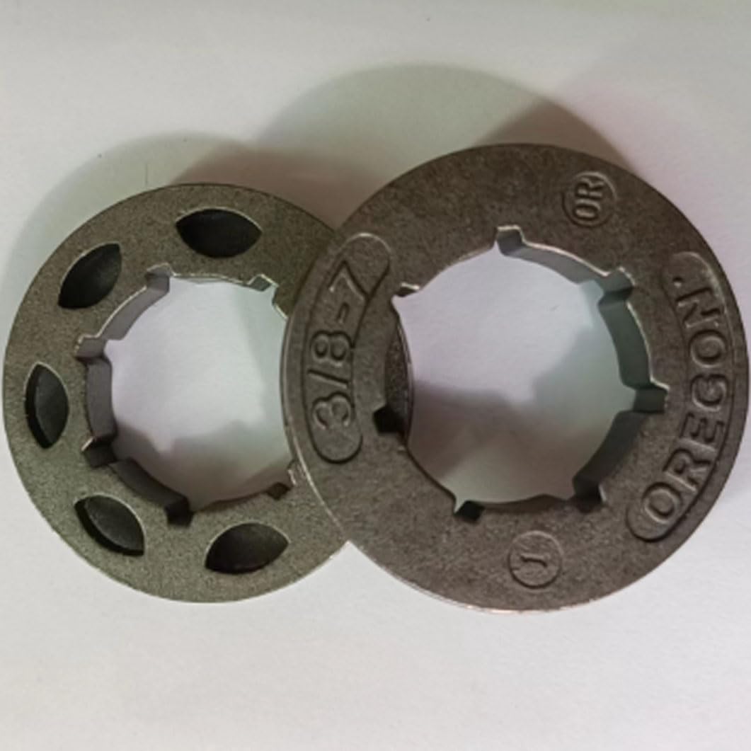 (2/Pack)3/8""-7 Small 7 Spline Rim Sprocket Fit For Husqvarna 154 254 50 51 55 Chainsaw #18720 Replacement Parts, Brown.