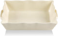Sweejar Casserole Dishes - Ceramic 9x13 Baking Dish with Handles | Large Rectangular Lasagna Pan (Beige)