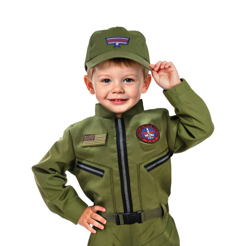 Infant Fighter Pilot Halloween Costume 6-12 Months Jumpsuit & Hat Set