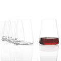Stölzle Lausitz Red Wine Tumblers Power Set of 4, 17 1/2 oz – Modern Stemless Wine Glasses for Maximum Aroma – Flat Red Wine Glasses in Crystal Glass – Dishwasher & Break-Resistant, Made in Germany