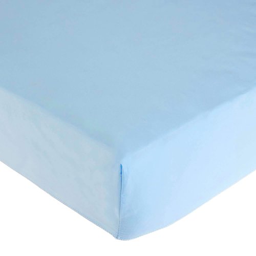 American Baby Company 2 Pack 100% Cotton Percale Fitted Nap Mat Sheet with Elastic Corners 24" x 48" x 4" - Soft & Breathable Rest Mat Sheet or Nap Mat Cover for Daycare & Preschool, Blue