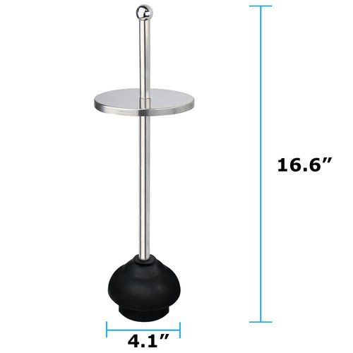 Blue Donuts Toilet Plunger with Holder for Bathroom, Multi Drain Suitable Also for Bathtubs, Quick Dry (Chrome)