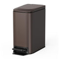 Cesun Stainless Steel Bathroom Trash Can - 6 Liter Soft Close Lid & Step Pedal | Anti-Fingerprint Finish (Brown)