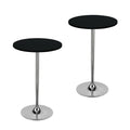 mylacerhome 2 Pack Round Fitted Tablecloth 20 Inch Stretch Spandex Table Cover Black Washable Table Cloth Elastic Table Topper for Indoor and Outdoor