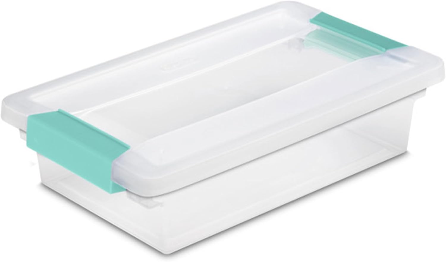 Sterilite 6-Pack Clip Box | Stackable Clear Plastic Bins with Latching Lids for Home & Office Storage