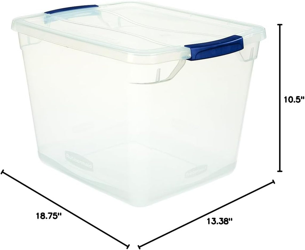 Rubbermaid Clever Store 30-Qt Clear Latching Storage Tote Container - Durable & Versatile