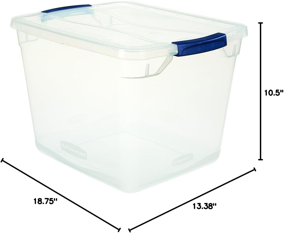 Rubbermaid Clever Store 30-Qt Clear Latching Storage Tote Container - Durable & Versatile