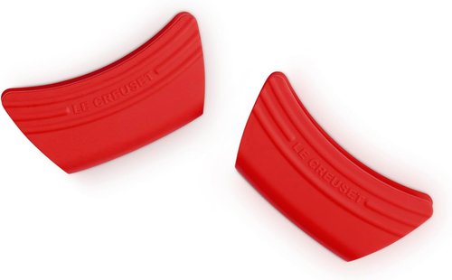 Le Creuset Silicone Handle Grips Set of 2 - 5" x 2.5" Each in Vibrant Cerise Color