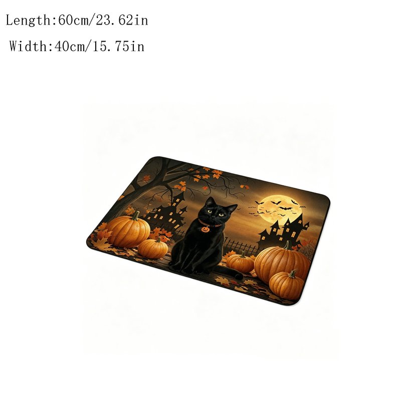 Halloween Theme Doormat V - Non-Slip Absorbent Front Door Mat, 15.8x23.6 Inch