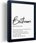 Boswaydeco Bathroom Wall Art - Modern Black and White Toilet Rules Canvas Print | Small Size for Guest Washroom