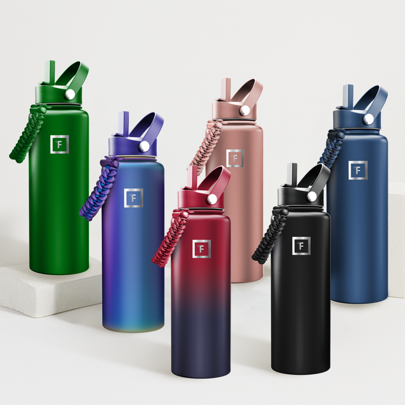 40 oz Stainless Steel Water Bottle - Midnight Black