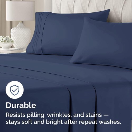 King Pillow Cases by [Brand Name] - Ultra Soft Hotel Quality Covers | Wrinkle-Free & Stain Resistant - Navy Blue, Set of 2