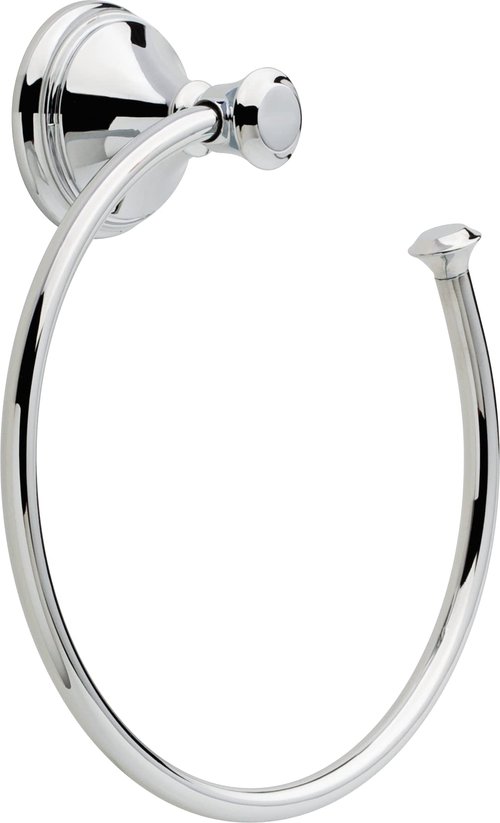 Delta Cassidy (1-Pack) Hand Towel Holder Polished Chrome Towel Racks for Bathroom Wall Square Towel Ring Holder for Bath Towel Hanger for Kitchen, Bathroom Accessories 79746