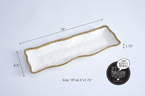 Pampa Bay Golden Salerno Porcelain Rectangle Serving Piece
