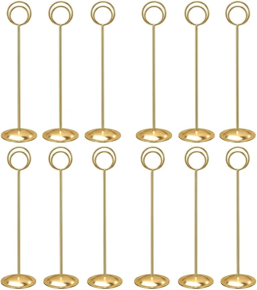 HOHIYA 12 Pack 12" Gold Table Number Holders for Weddings & Events