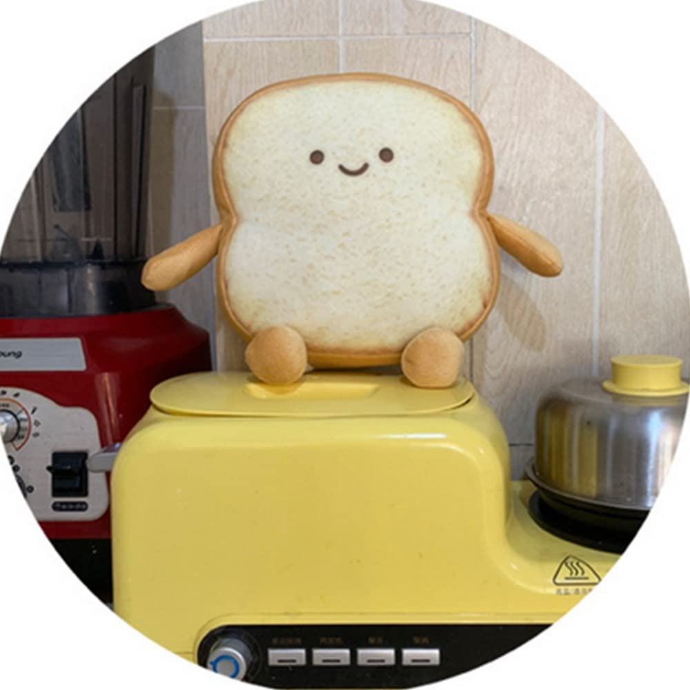 OUKEYI Toast Bread Pillow, Funny Bread Shape Plush Toy,Facial Expression Soft Toast Sofa Pillow, for Kids Adults Gift Home Bed Room Decor