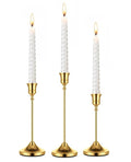 Gold Taper Candle Holders for Pillar Candles, Brass Candlestick Holders, Skinny Candle Holder Decor for centros de mesa Table Centerpiece