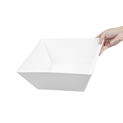 Restaurantware-180 Ounce Deep Soup Bowls, 2 Dishwashable Square Serving Bowls - Shatter-Resistant, White Melamine Salad Eating Bowl, Serve Side Dishes, Entrees, And Snacks, For Parties Or Events