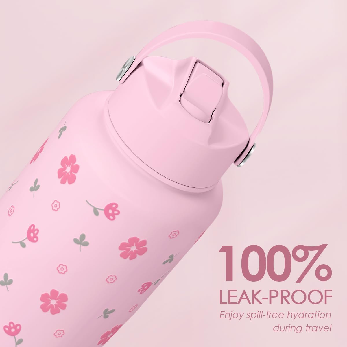 Skiennix Floral Water Bottle - 32oz Stainless Steel Insulated Bottle for Women & Girls | Perfect Gift Idea