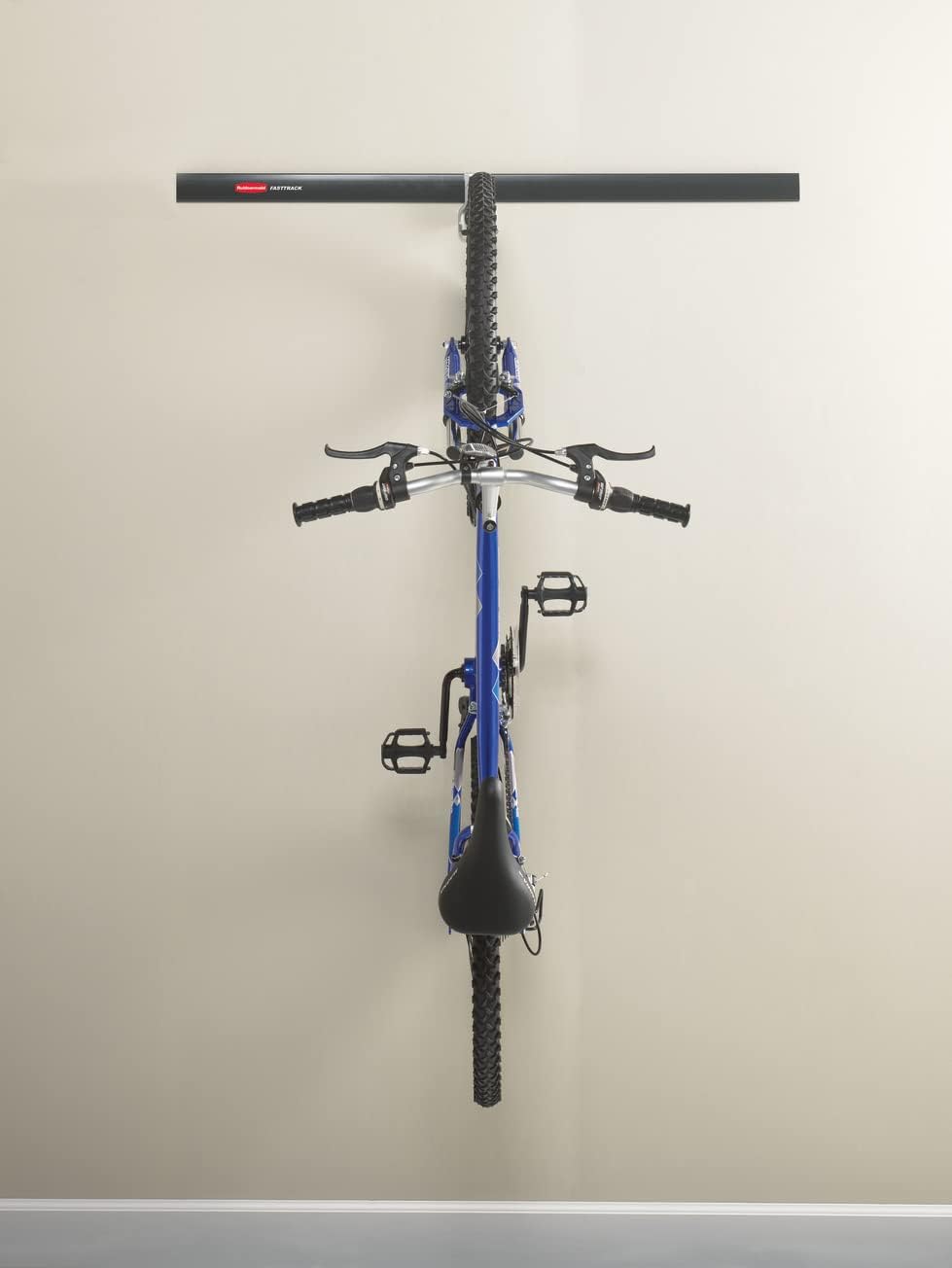 Rubbermaid FastTrack Vertical Bike Hook - Heavy-Duty Wall Mount Hanger Holds Up to 50 Pounds | Black