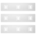 Lsnisni 3 Pack Shower Caddy Adhesive Replacement, Waterproof Shower Shelf Adhesive Strips, Strong Adhesive Flat Hooks for Bathroom Storage Shelves and Kitchen Racks No Drilling, Clear