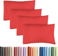 Skiennix Standard Pillow Cases Set of 4 - Ultra Soft Hotel Quality Covers - Machine Washable Red