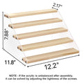 VAEHOLD Spice Rack Organizer for Cabinet & Countertop - Seasoning Organizer Spice Shelf - Space Saving Wooden Display Risers Shelf Showcase Fixtures Jewelry (5 Tier)