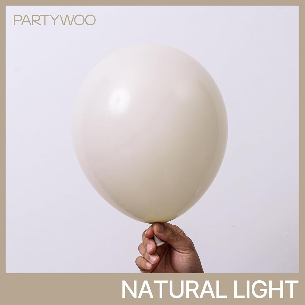 PartyWoo White Balloons - 140-Piece Arch Kit with 18", 12", 10", & 5" Sizes for Weddings & Events