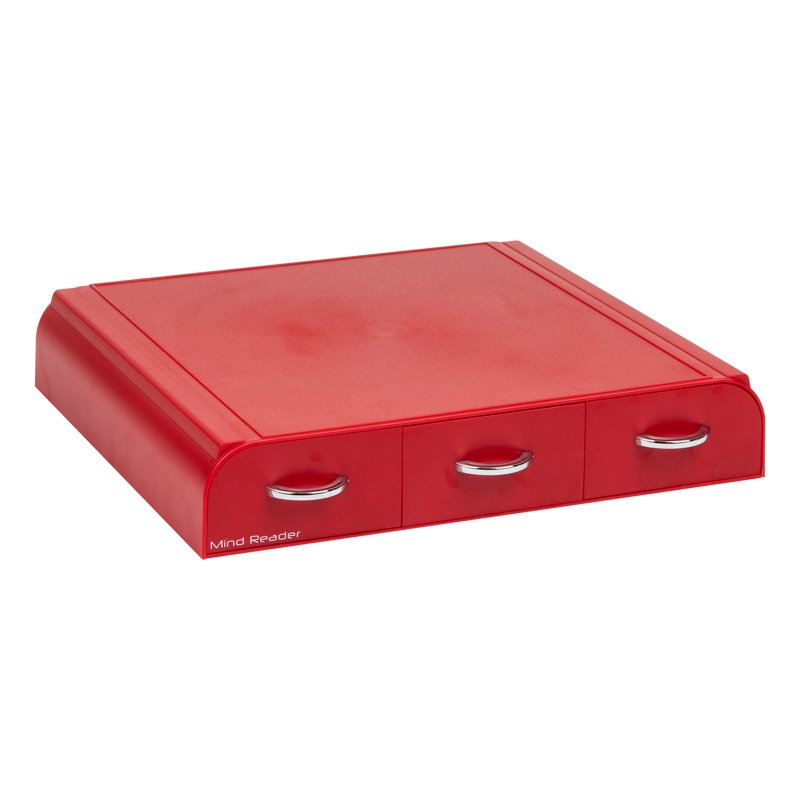 Coffee Pod Organizer with 3 Drawers, 36 Pod Capacity - Red