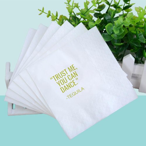 VOWFOO Funny Cocktail Napkins 100Pcs Trust Me You Can Dance Tequila Paper Disposable Party Napkins For Bachelorette Bridal Shower Birthday New Year's Eve Girls' Night Party 5 x 5 2-ply (Tequila)