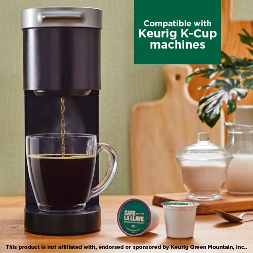 Cafe La Llave 72 Count Dark Roast Coffee Pods, Espresso Style, Compatible with Keurig Brewers, Single Serve Rich Bold Flavor
