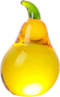 LONGWIN Mini Glass Pear Figurine - Elegant Crystal Paperweight for Home Kitchen Decor | Tabletop Centerpiece