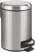 WENKO Stainless Steel Small Trash Can - Pedal Bin with Lid & Removable Inner Bucket | 0.79 Gal, Silver