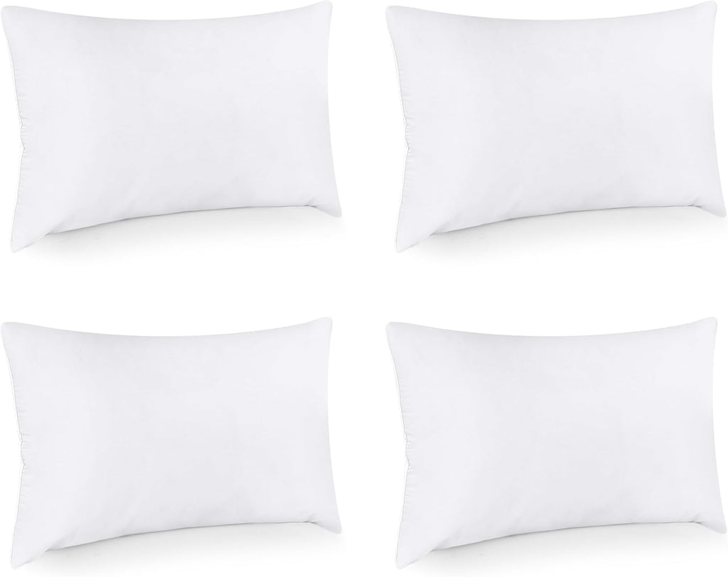 Utopia Bedding Throw Pillows - Fluffy Down Alternative Set of 4 | 12 x 16 Inches, White for Bed & Sofa