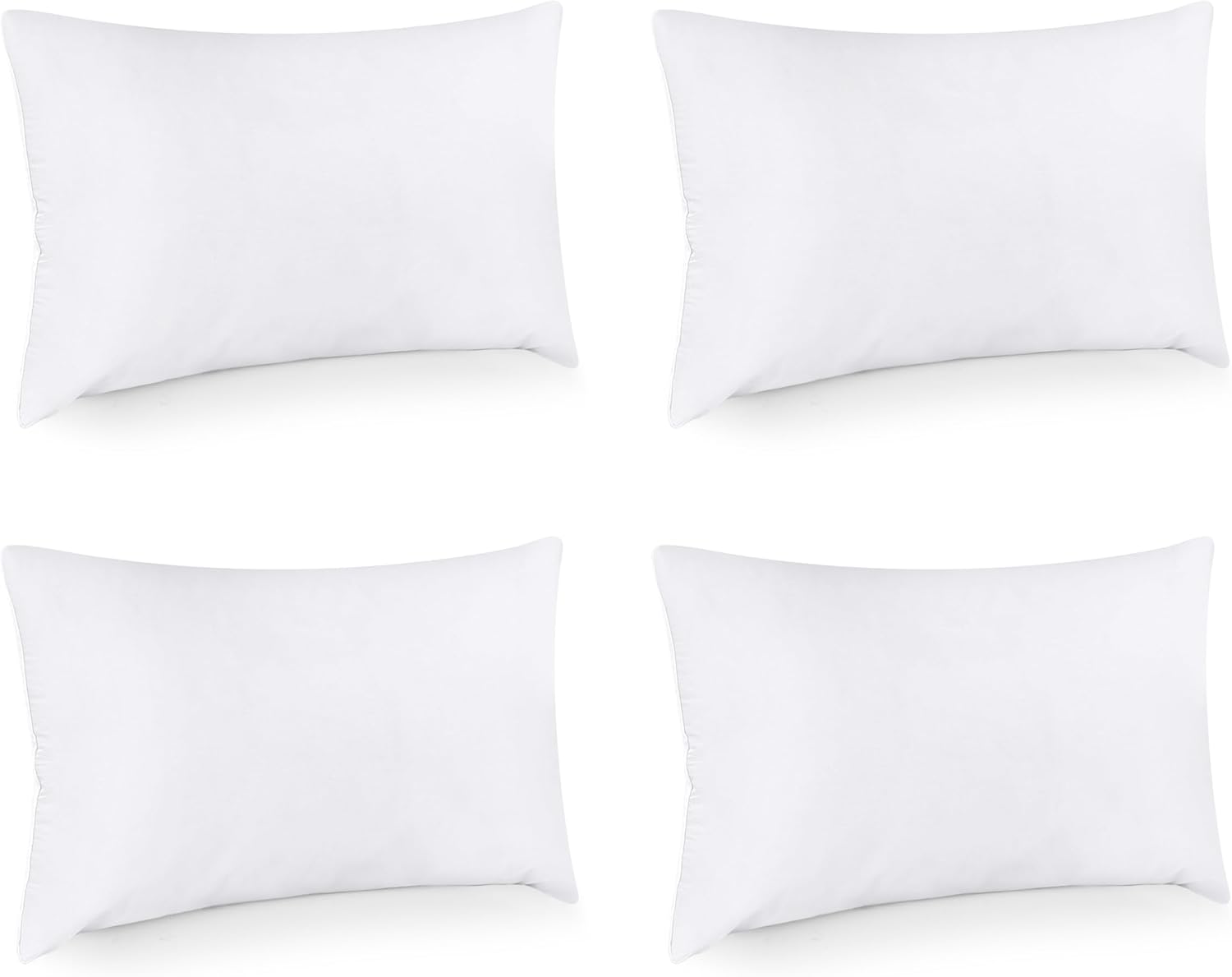Utopia Bedding Throw Pillows - Fluffy Down Alternative Set of 4 | 12 x 16 Inches, White for Bed & Sofa