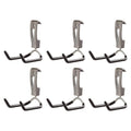 Rubbermaid Fasttrack Wall Mounted Garage Storage Utility Multi Hook for Tools, Chairs, Hose, Equipment, and Other Items, Supports 25 Lbs Each (6 Pack)