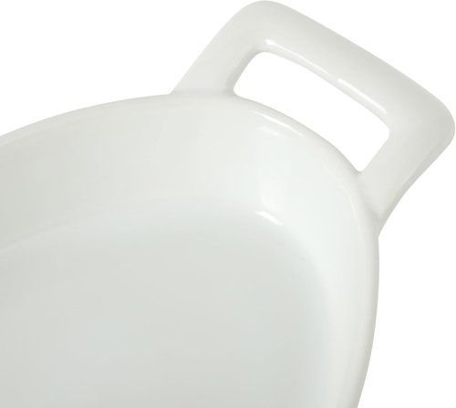 Gibson Home Oval Au Gratin Baking Dishes - 4-Piece Set, 15 oz Ceramic Casserole Dishes, White