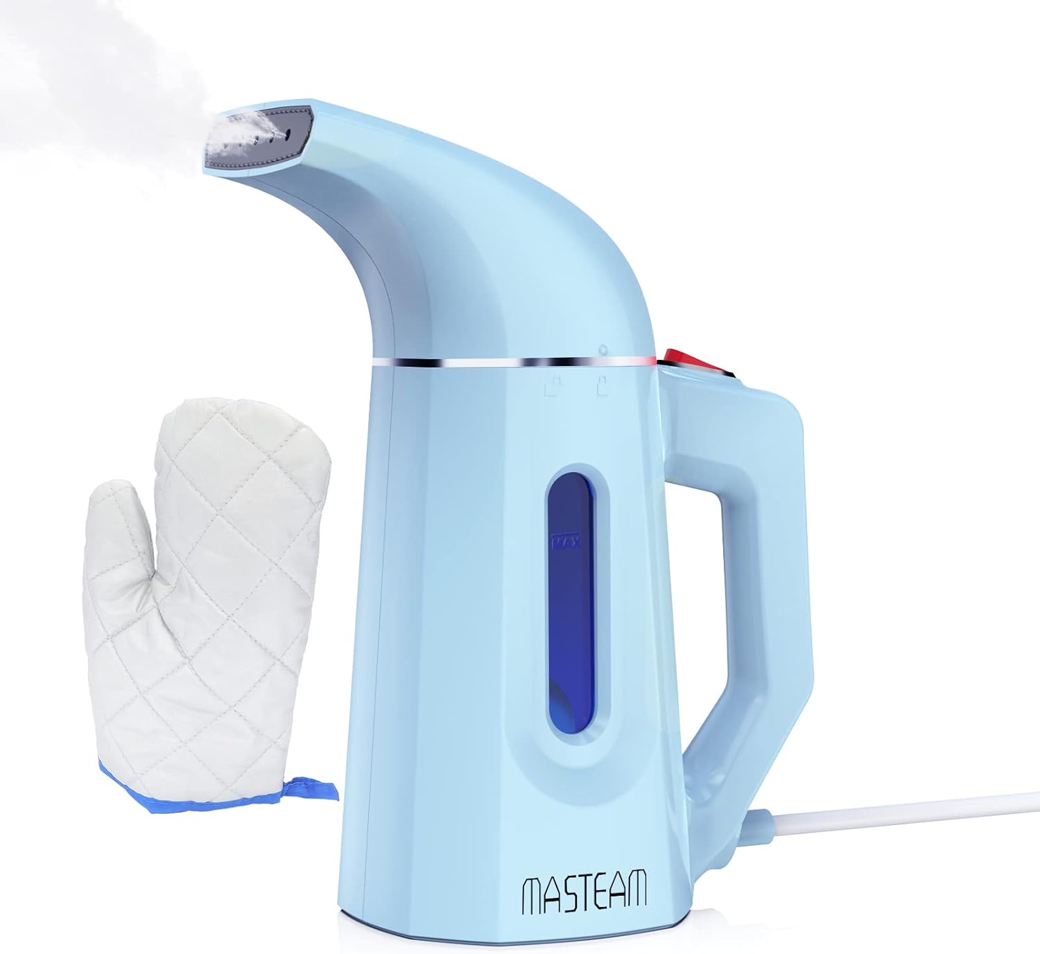 Skiennix Handheld Clothes Steamer - Fast Wrinkle Removal | Lightweight 1.5lbs, 800W, 8FT Cord, Blue
