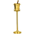 Champagne Ice Bucket with Stand Stainless Steel Wine Bucket on Stand Ice Cube Chiller Container Standing Ice Bucket for Party Wedding Beer Ktv BBQ Club Bar