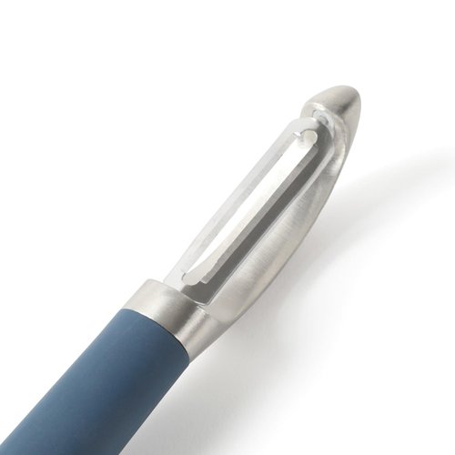 Calphalon Edge Stainless Steel Straight Vegetable Peeler w/Thermoplastic Rubber Handle - Navy Blue