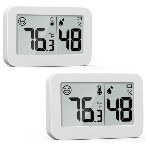 DOOMAY Mini Hygrometer Indoor Thermometer - Digital Humidity & Temperature Monitor | 2-Pack for Greenhouse & Baby Room