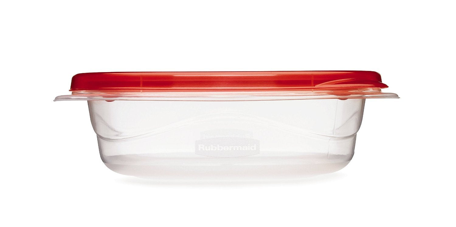 Rubbermaid TakeAlongs Sandwich Food Storage Containers, 2.9 Cup, Tint Chili, 4 Count