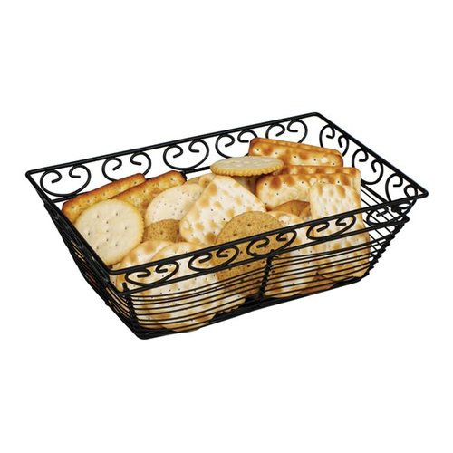 Winco Rectangular Wire Fruit Basket, 9-Inch x 5-7/8-Inch x 3-Inch, Black, Medium