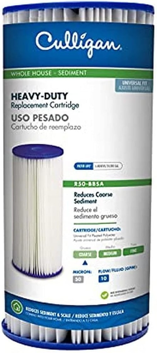Culligan R50-BBSA Whole House Water Filter Cartridge - Premium 50 Micron, 10”x4.5”, Long Lasting Compatibility
