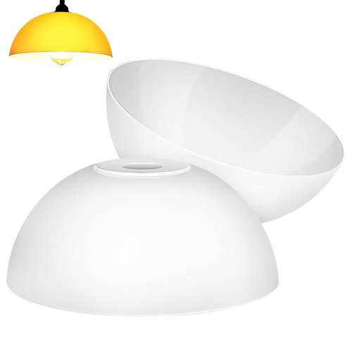 Kichvoe 2Pcs Plastic Mushroom Lamp Shade Replacement: 1.65" Hole Globe Dome Lampshade, Light Fixture Cover for Pendant, Fan, Wall Sconce, Chandelier & Floor Lamp