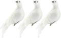 Darware Large White Doves - Set of 3 | 8-Inch Long Artificial Figures for Christmas & Wedding Decor